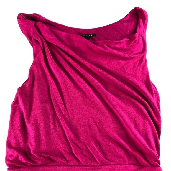 Theory Womens Fuscia Pink SzSmall Modal Tank Dress, Barbie, Barbiecore, Party - Picture 3 of 8